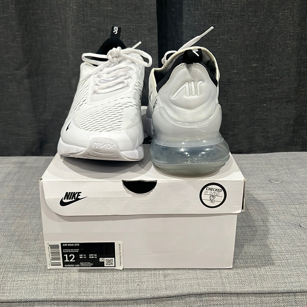 Lightly worn all white Nike Air Max 270